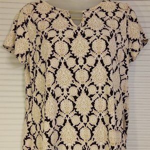 BYdesign black and tan blouse